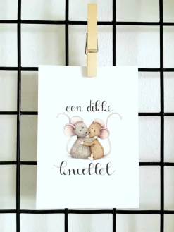Anillustration Ansichtkaart Muisjes een dikke knuffel