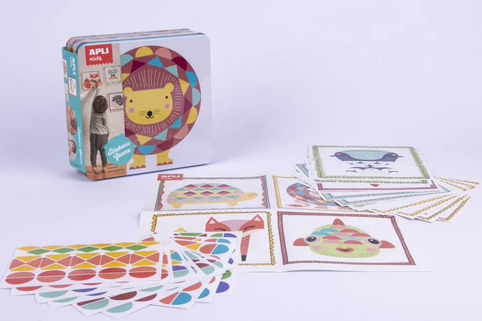 APLI Kids Stickerspel in Blik Geometrische Dieren