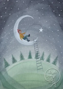 Bijdehansje Postkaart Moon