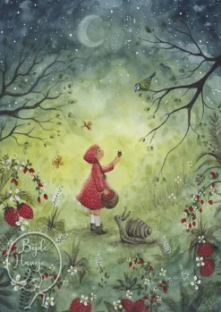 Bijdehansje Postkaart strawberry dream