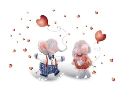 Bijdehansje Postkaart Sweet Hearts