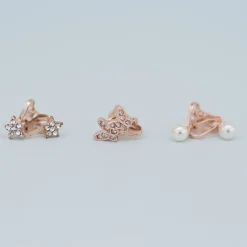 Boutique Dazzle Clip On Earrings, 3 Sets