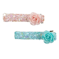 Boutique Glitter Rosette Hairclips, 2 Pcs