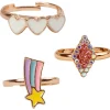Boutique Heart Star Rings, 3 Pcs