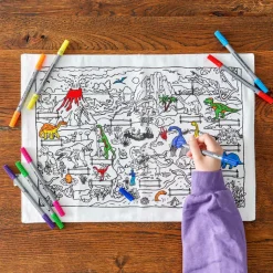 eat sleep doodle Placemat to go Dino