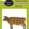 Fridolin 3D Papiermodel Bruine Koe