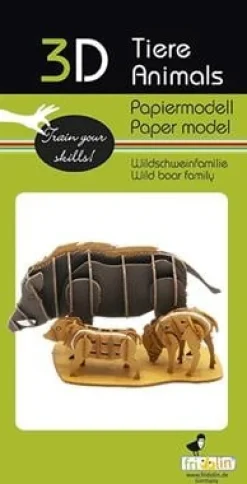 Fridolin 3D Papiermodel Everzwijnen Familie