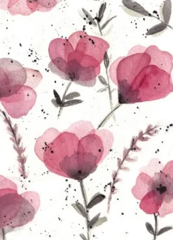 Fritsy Postkaart Paarse Bloemen