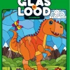 Glas in lood kleurboek Dinosaurus