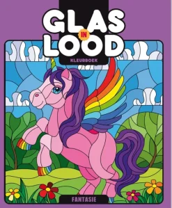Glas in lood kleurboek Fantasie