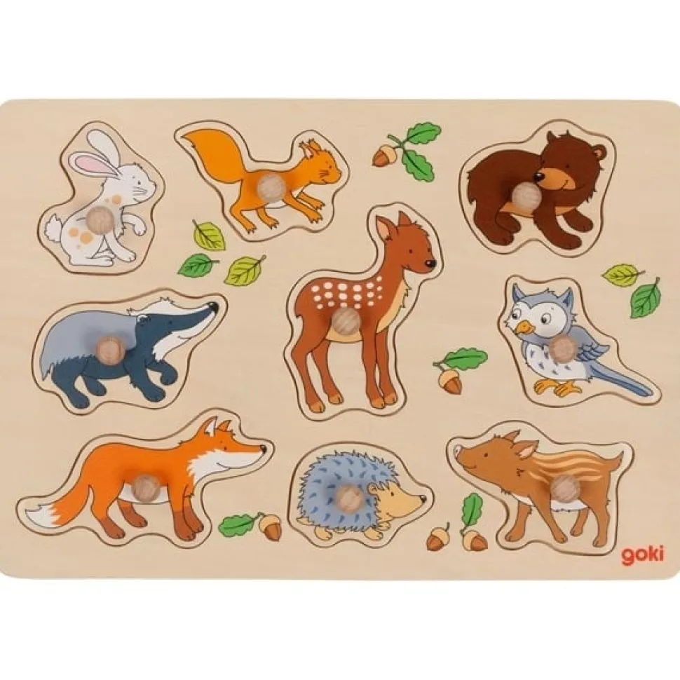 Goki Knoppuzzel Bosdieren 9 pcs