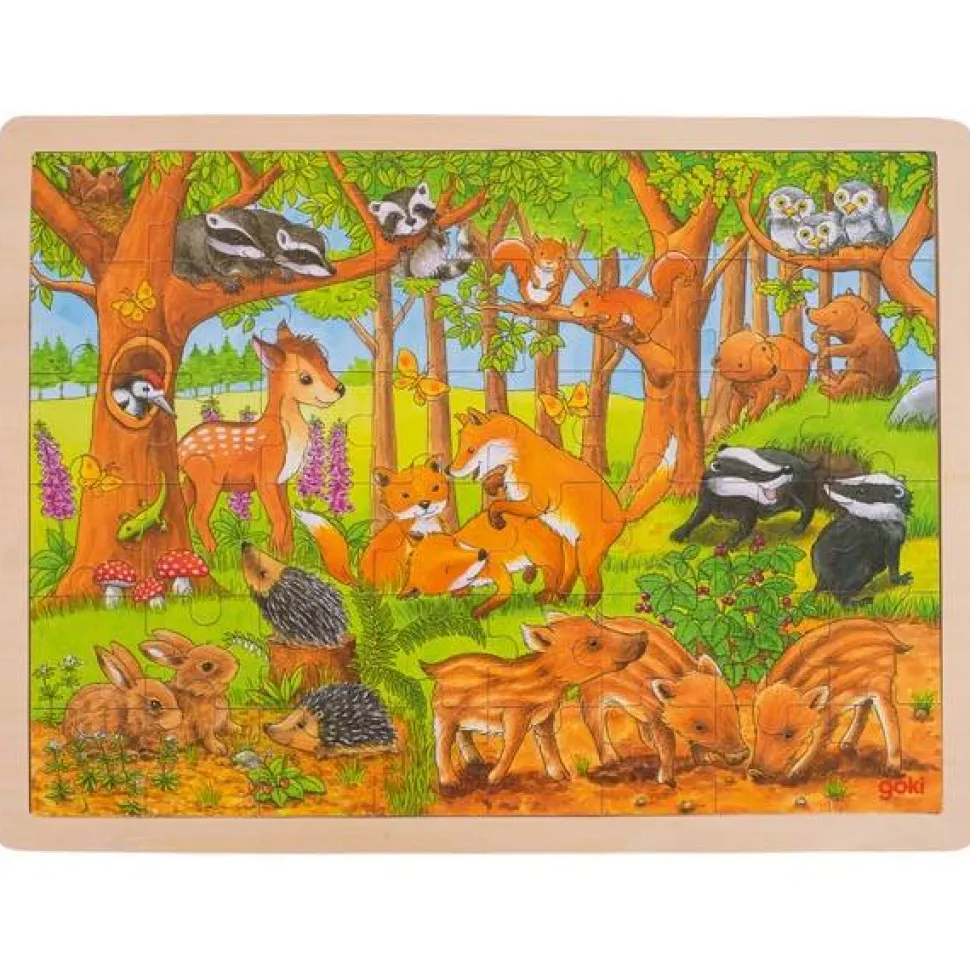 Goki Puzzel Baby Dieren Bos Hout