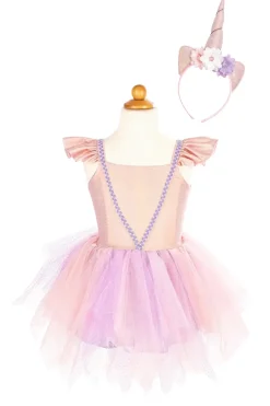 Great Pretenders Shimmer Unicorn Jurk & Diadeem Pink size 5-6