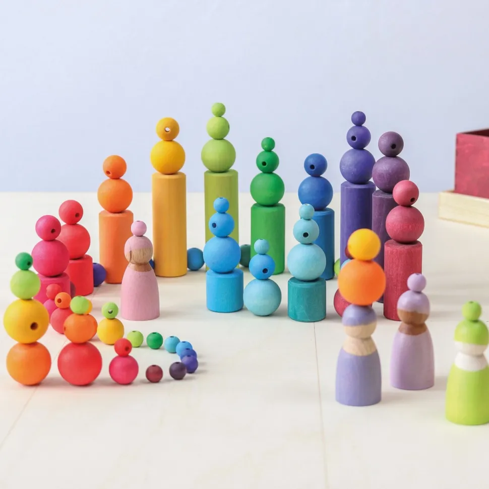 Grimm's Houten Pastel Kralen set 120-delig 10259