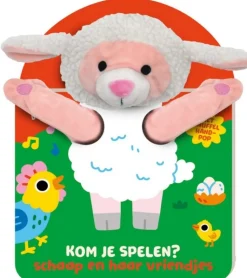 Handpopboek - kom je spelen? schaap