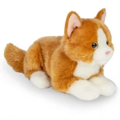 Hermann Teddy Knuffel Kat Rood Liggend 20 cm