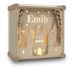 Het Houtlokael Naamlamp 3D Kasteel Hout