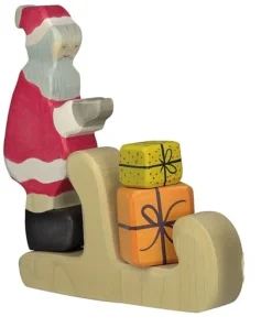 Holztiger Kerstman met Arreeslee en Cadeautjes