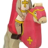Holztiger Ridder Rode Mantel Zittend op Paard 80246