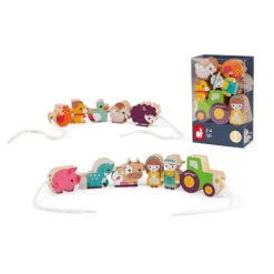 Janod Rijgkralen Boerderij Set Hout