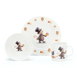 Jellycat Servies Set Bashful Monkey Kom, Kopje en Bord