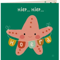 Kaart met envelop Hiep hiep zeester