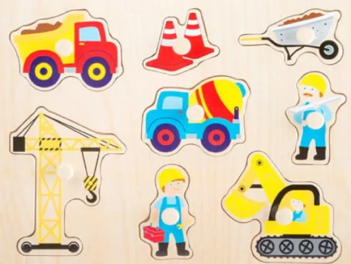 Knoppuzzel Bouw Hout 8 pcs.