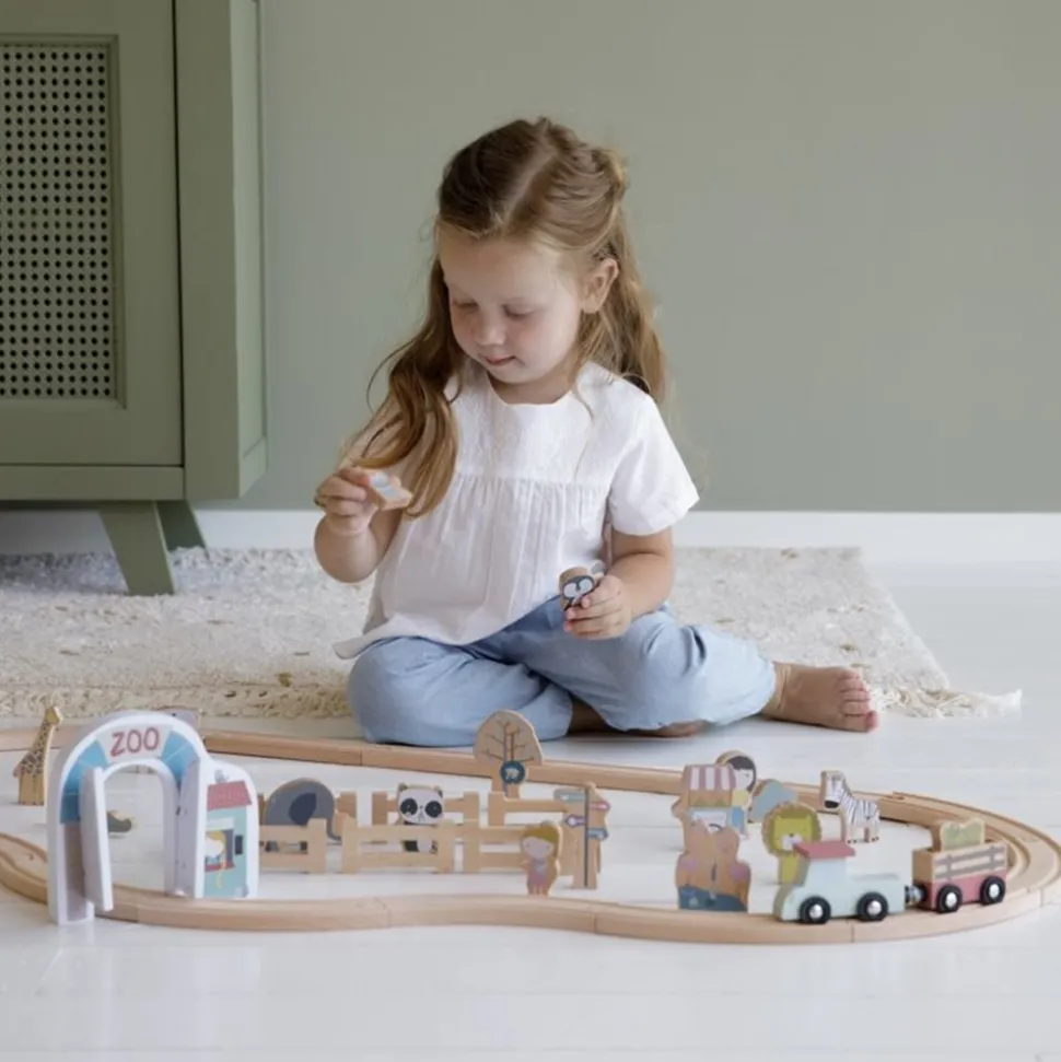 Little Dutch Treinbaan Dieren Set Hout