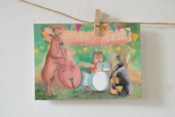 Lotte Drouen Ansichtkaart Hieperdepiep Hoera Dierenband