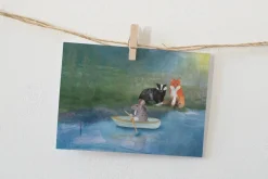 Lotte Drouen Ansichtkaart Bootje varen