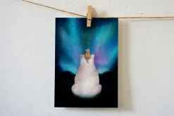 Lotte Drouen Ansichtkaart IJsbeer en Noorderlicht