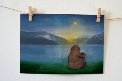 Lotte Drouen Wenskaart Troost Beer en Das