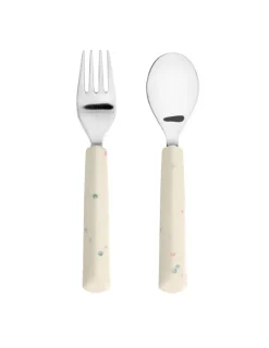 Lässig Kinderbestek Set Vork en Lepel Nature