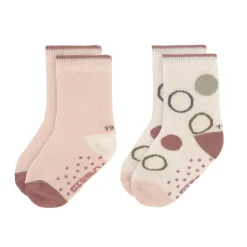 Lässig Kindersokjes Anti-Slip Offwhite/Powder Pink Set 2-delig