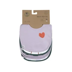 Lässig Slabbetjes Happy Rascals Hart Lavendel Set 5-delig