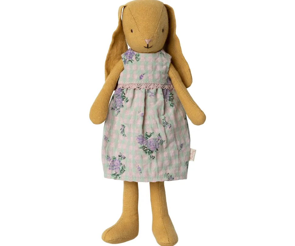 Maileg Knuffel Bunny Size 2 Dusty Yellow met Jurk 23cm