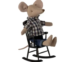 Maileg Schommelstoel Mouse Antraciet
