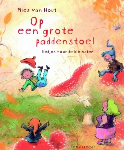 Op een grote paddenstoel