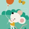 Postkaart Balloon mouse