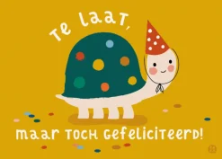 Postkaart Zee Te laat