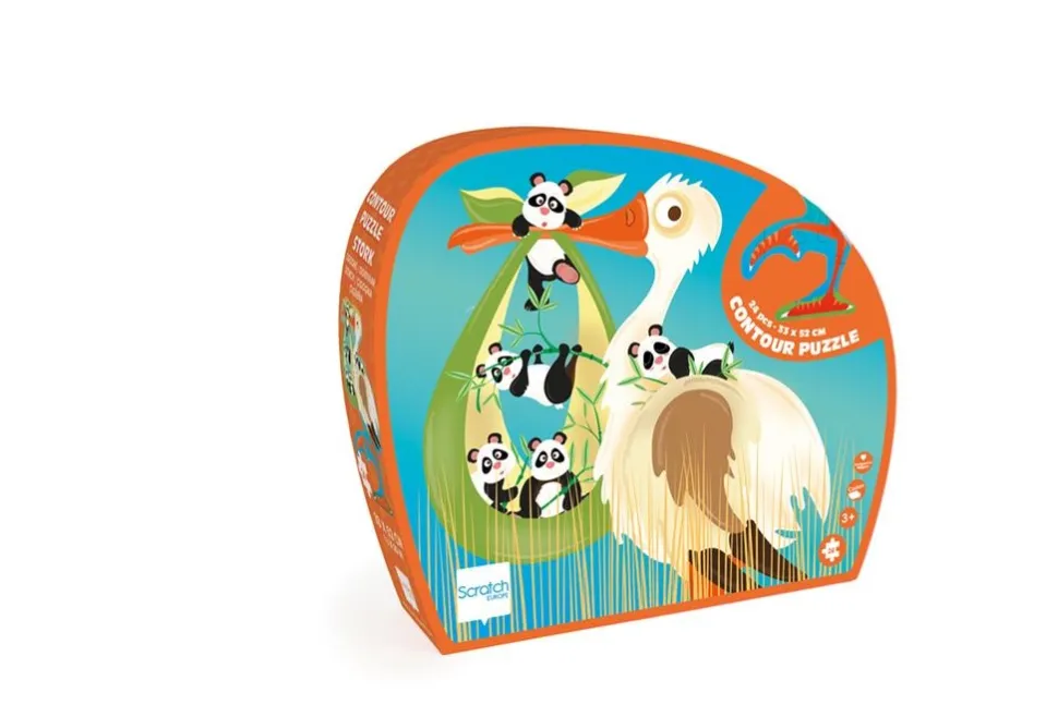 Scratch Contour Puzzel Ooievaar 26 pcs