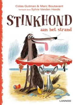 Stinkhond aan het strand