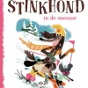 Stinkhond in de sneeuw