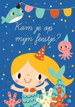 Uitnodigingskaart Zeemeermin 6-delig