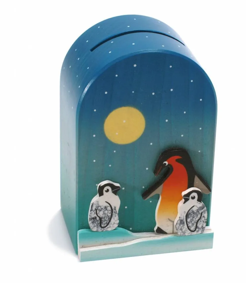Weizenkorn Spaarpot 3D Pinguin Hout