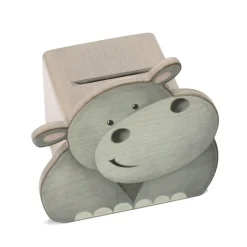 Weizenkorn Spaarpot Gezicht Nijlpaard Hout