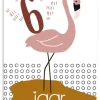 Wenskaart 6 Jaar Flamingo