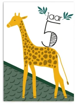 Wenskaart 5 Jaar Giraf