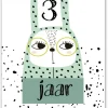 Wenskaart 3 Jaar Kat