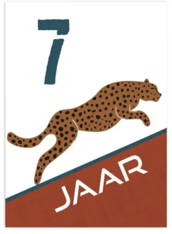 Wenskaart 7 Jaar Tijger
